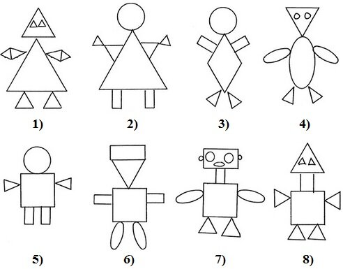 Рисунок человека из геометрических фигур - 59 фото