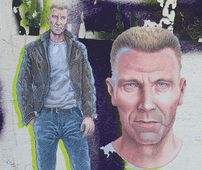 портрет Харри Холе, нарисованный художником Харальдом Нюгардом. Взят с Википедии