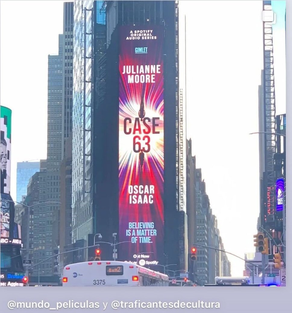 Реклама подкаста Case 63 на Times Square