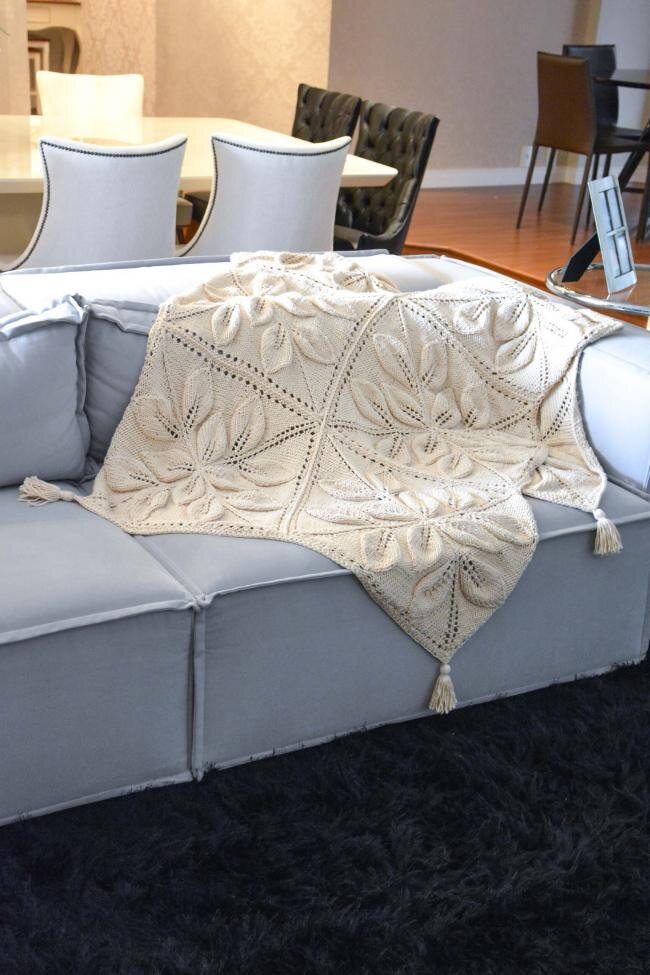 Плед спицами 