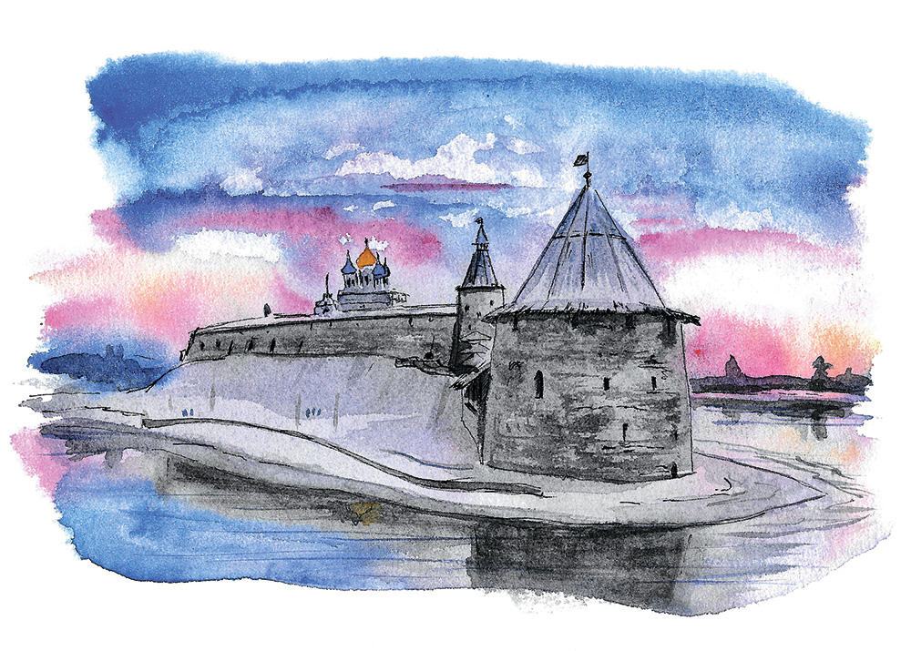 Псков. Иллюстрация: Ксения Онуфриевич 