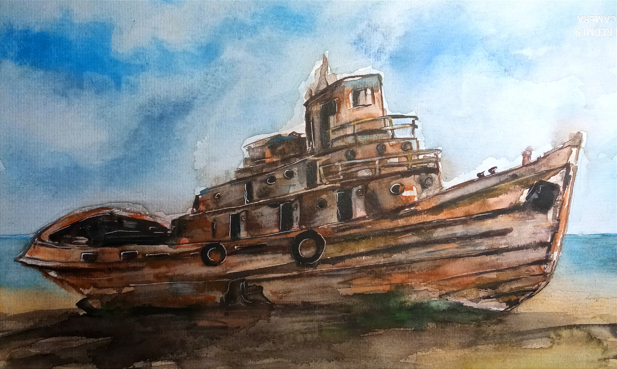 Акварель. Все старое имеет свои яркие воспоминания...🌅☀️☁️