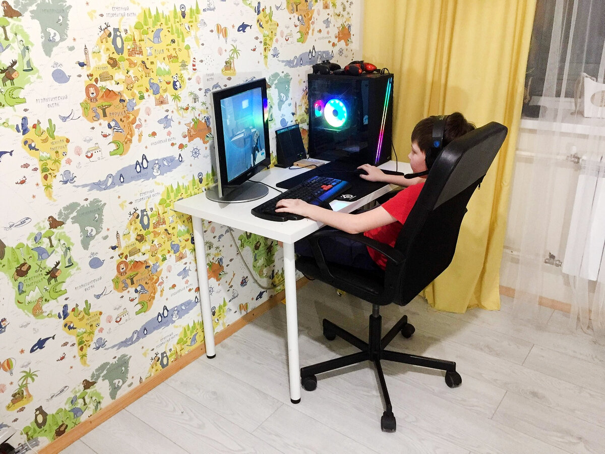 Наш сын играет в компьютер