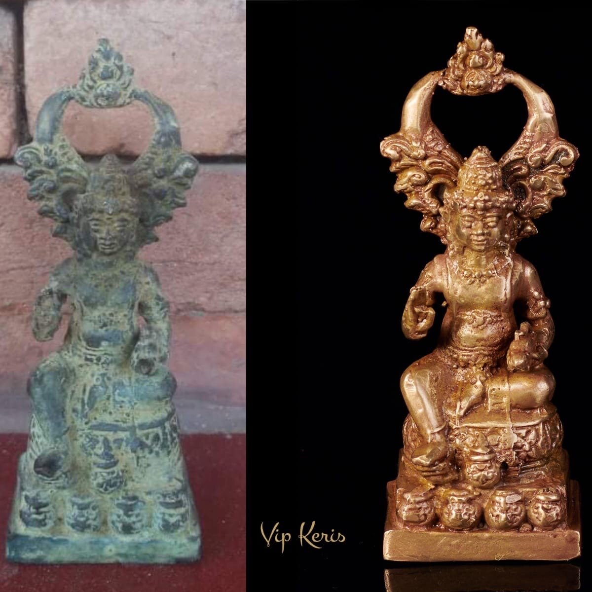 Антикварная статуя до и после очистки