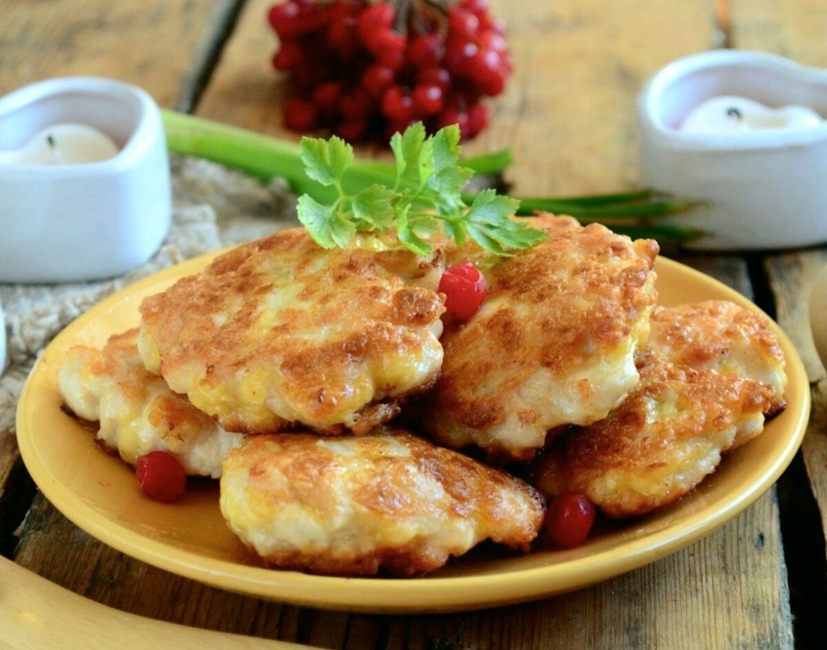 Оладьи с минтаем.