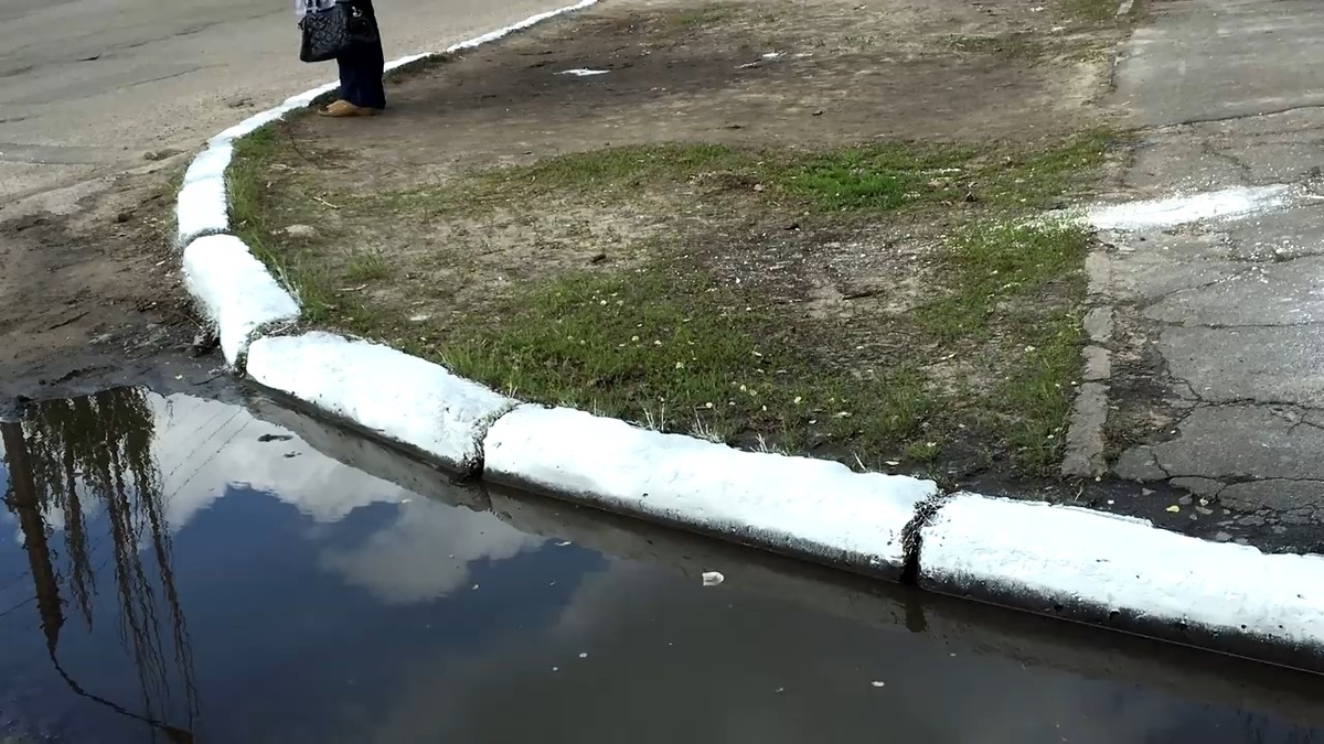 Побеленный бардюры