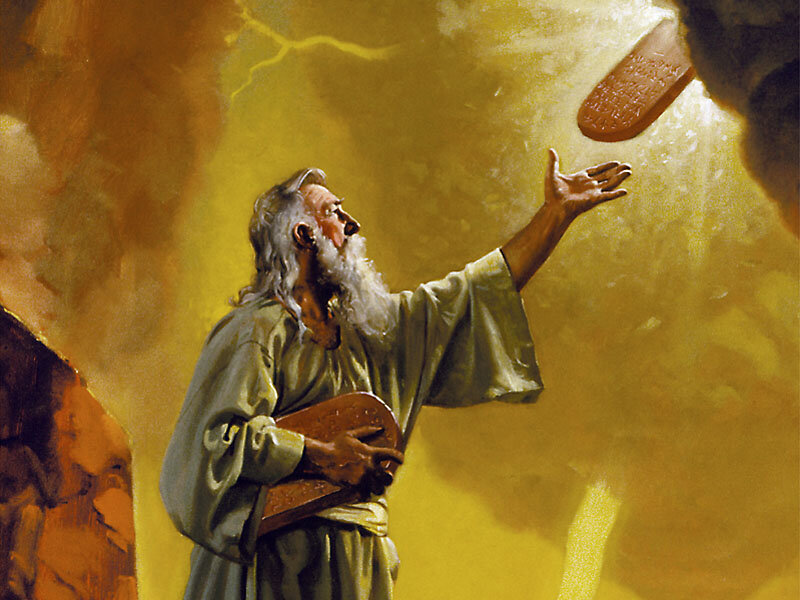 Бог вручает Моисею Тору на горе Синай