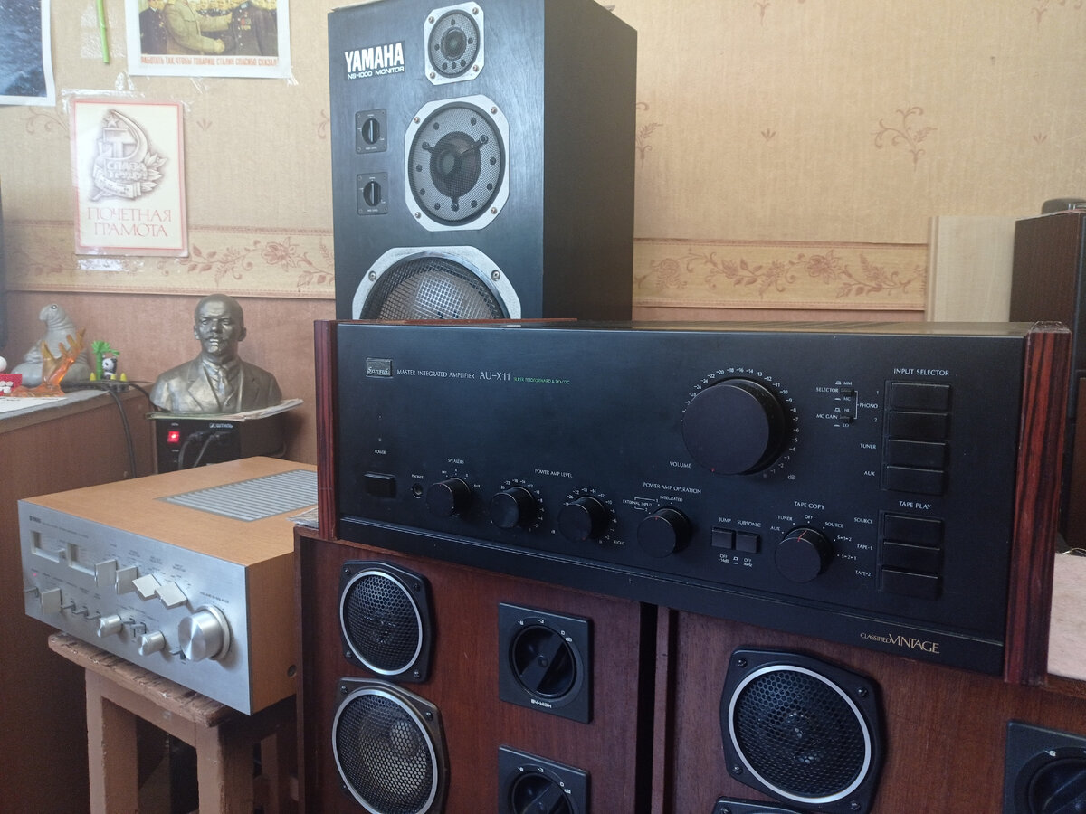 усилители Sansui AU-X11, Yamaha CA-1000III и колонки Yamaha NS-1000 MONITOR