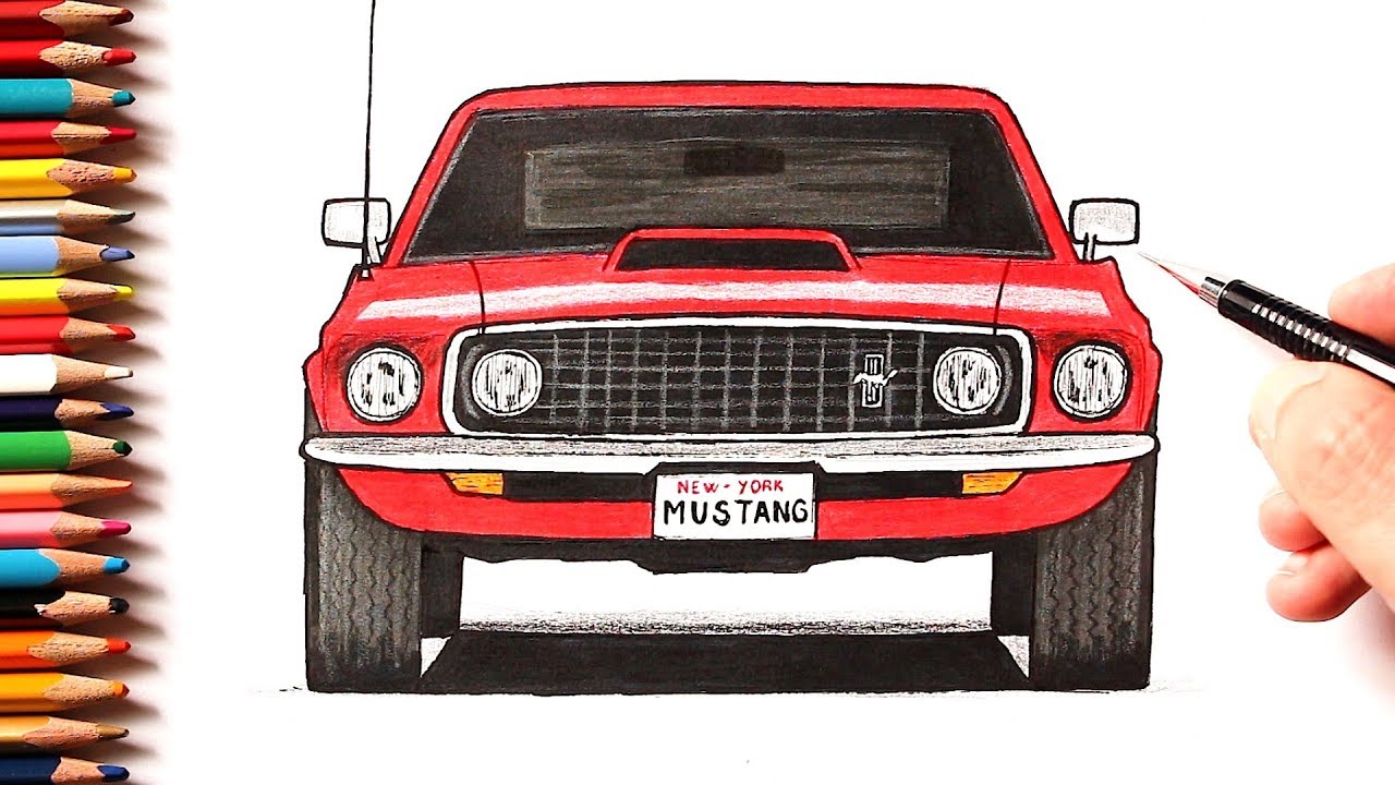 Как нарисовать машину Mustang 1969 | Ehedov Elnur | Дзен