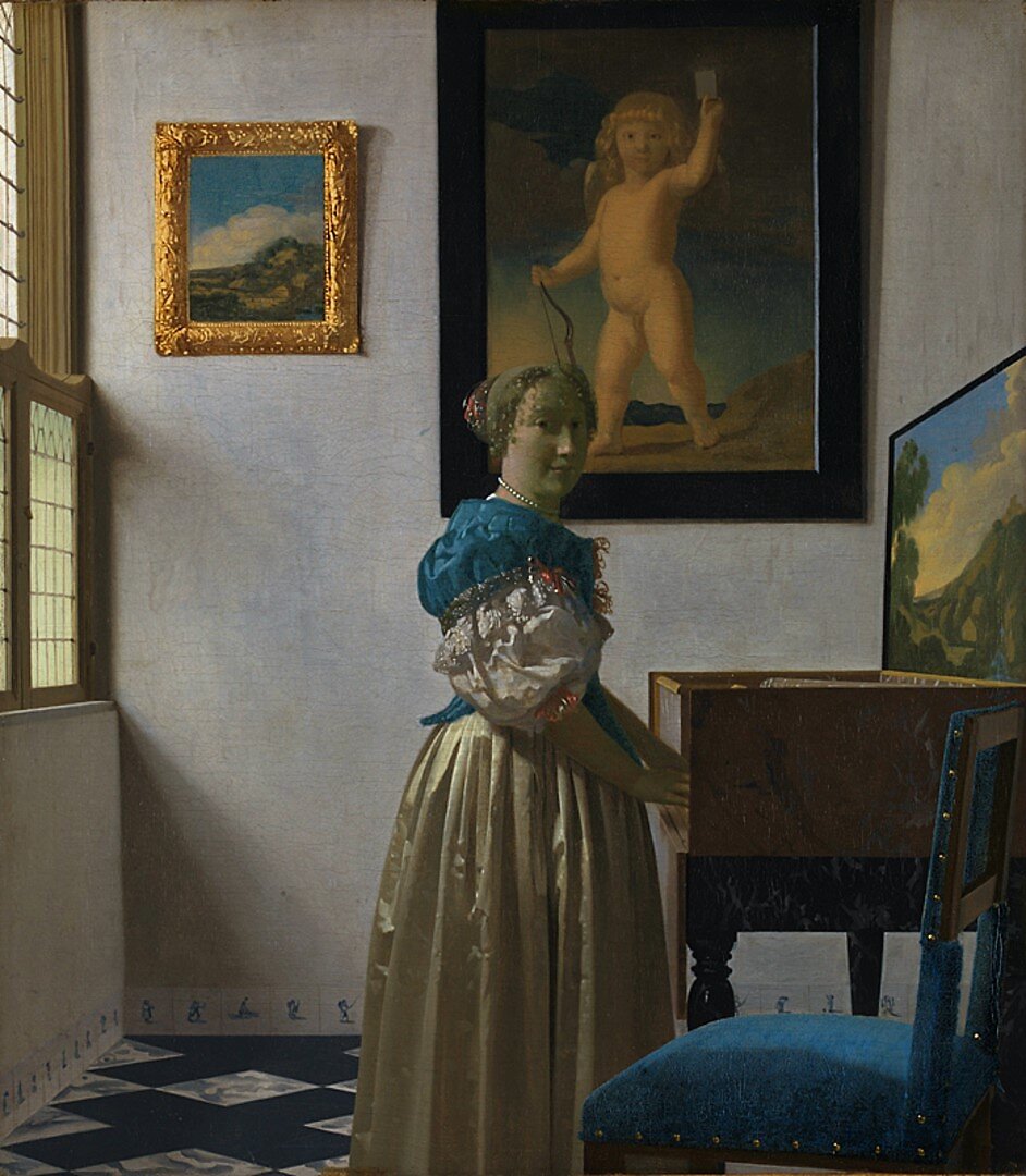 Ян Вермеер, «Молодая женщина, стоящая у клавесина», около 1670-1672, холст, масло, Национальная галерея, Лондон