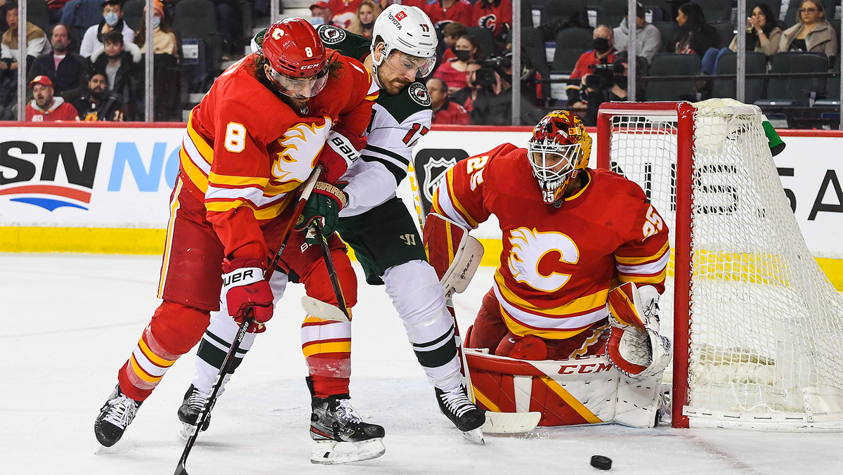    Эпизод матча "Калгари Флэймз" - "Миннесота Уайлд"© Фото : nhl.com/wild