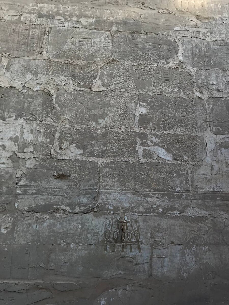 Древо Жизни и связка ключей жизни в закрытом святилище Осириса (Карнак)