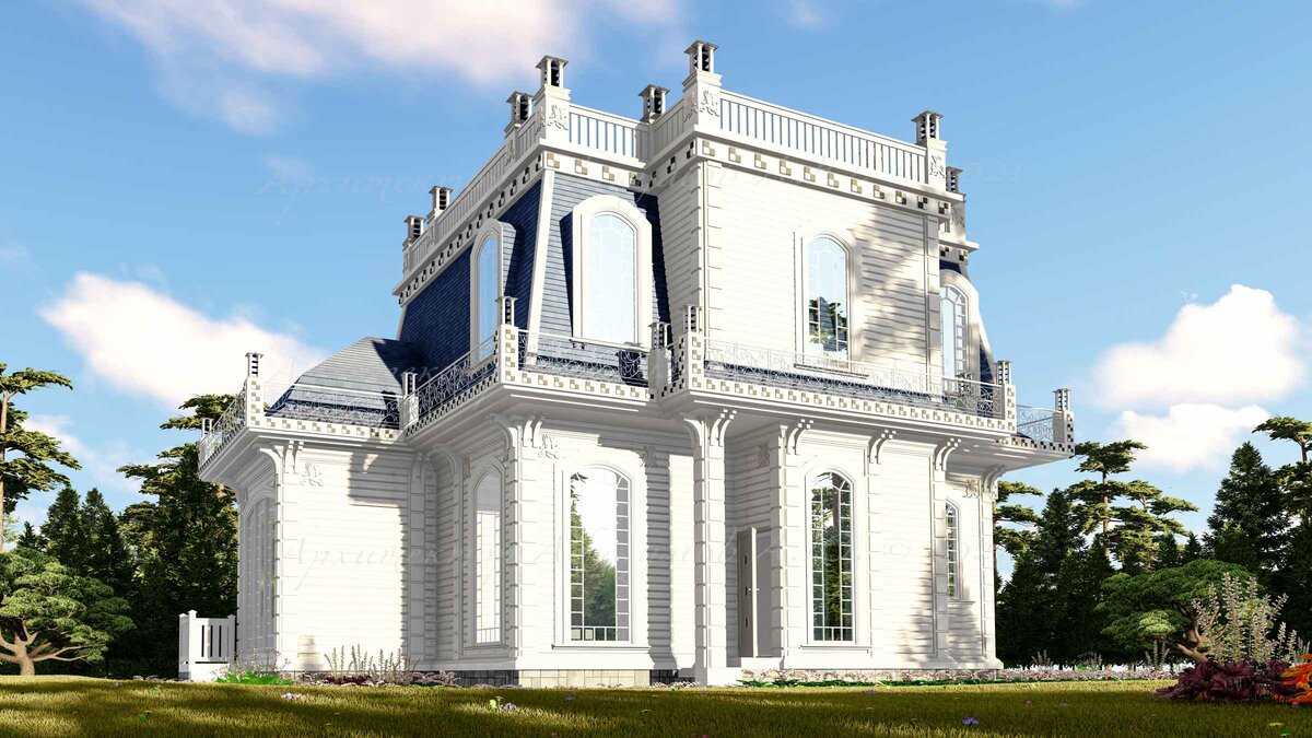 Загородная дача в викторианском стиле - главный фасад