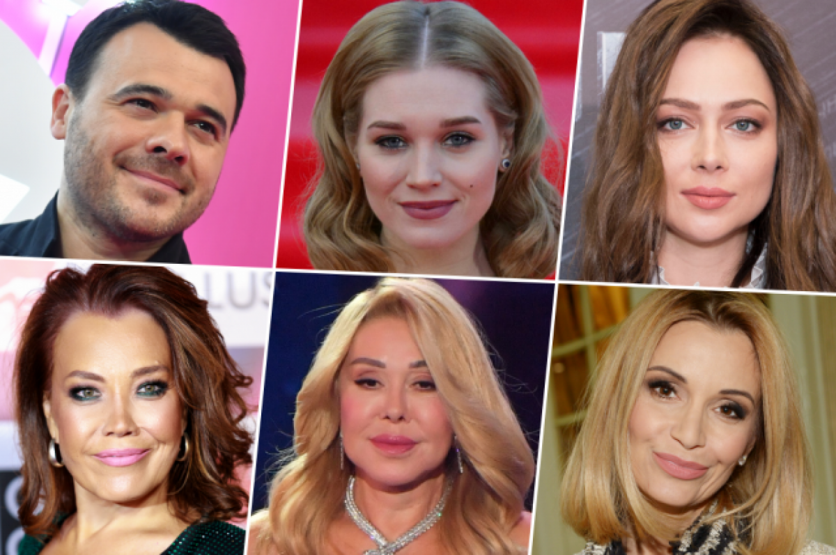    Эмин Агаларов, Кристина Асмус, Настасья Самбурская, Азиза, Любовь Успенская и Ольга Орлова.