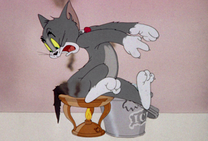 Кадр из Том и Джери. Тут мы видим прямой нагрев теплопередачей 