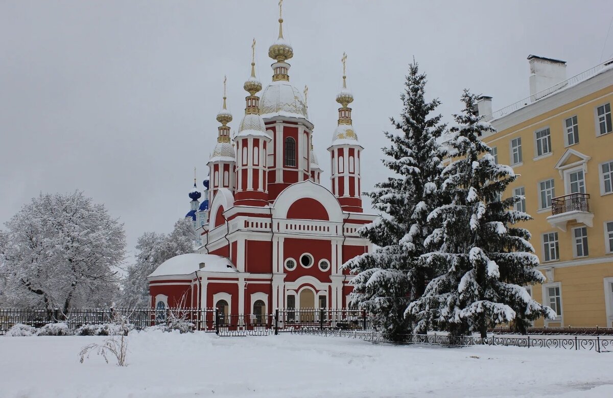 Казанский монастырь Тамбов зима