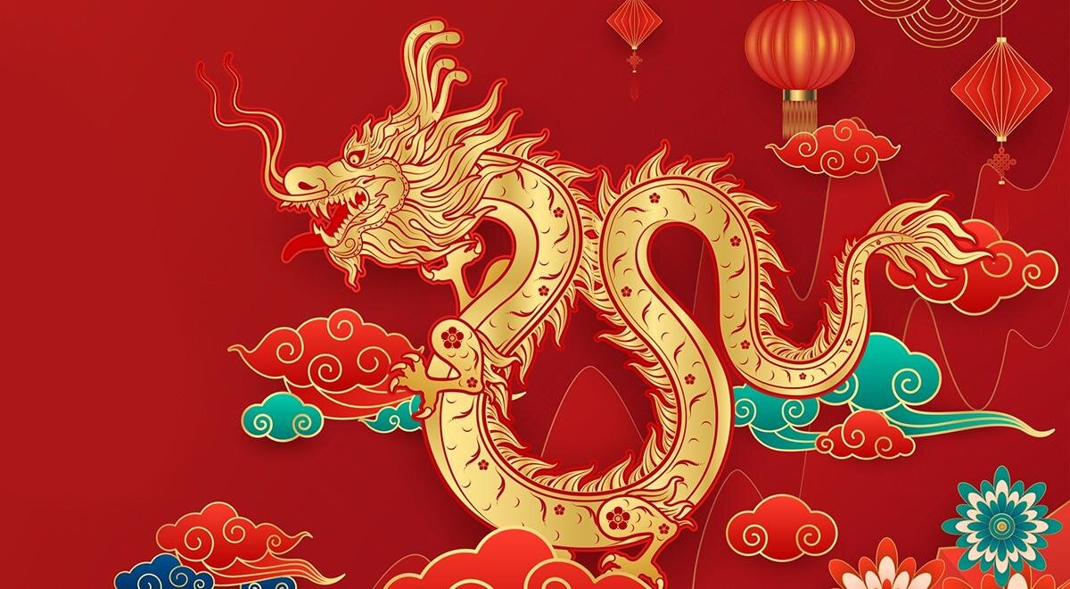 Стол года дракона 2024. Happy Chinese New year 2024.