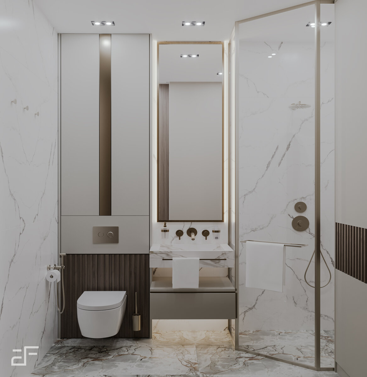 Дизайн интерьера санузла в современном стиле