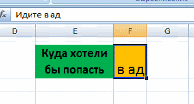 Фрагмент таблицы