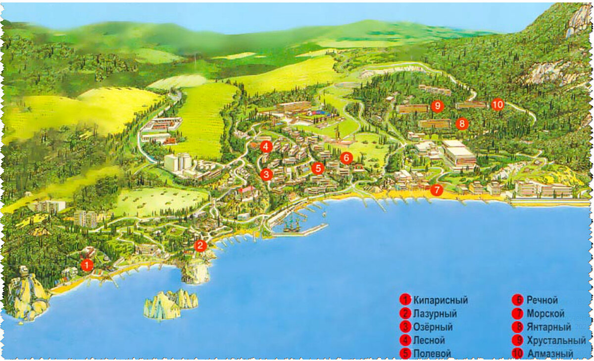 Артек схема расположения лагерей