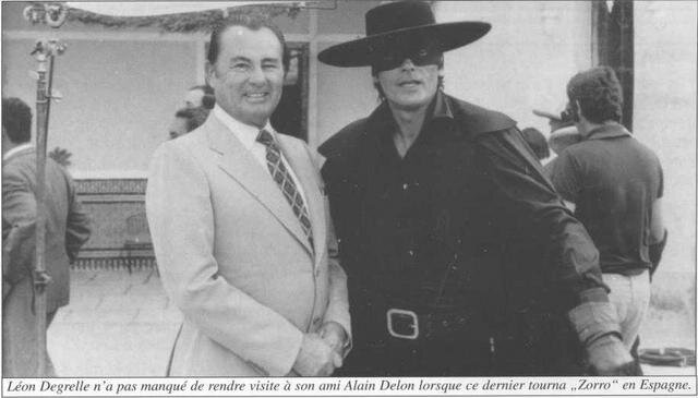 Леон Дегрель и Ален Делон на съемках фильма "Зорро" в 70-х, Испания.   