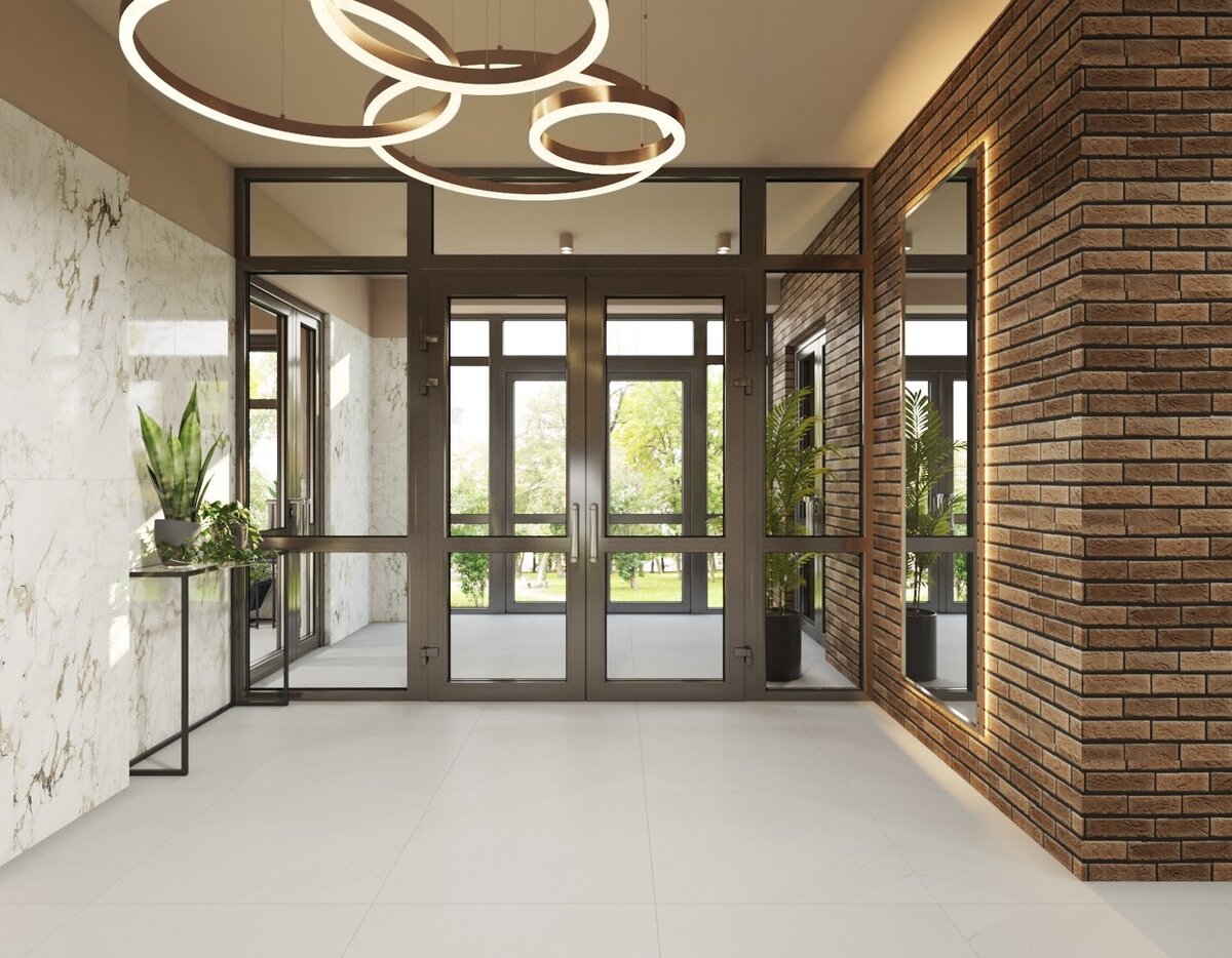 Входная группа в комплексе «Наследие Современности» от строительной компании «Мармакс».