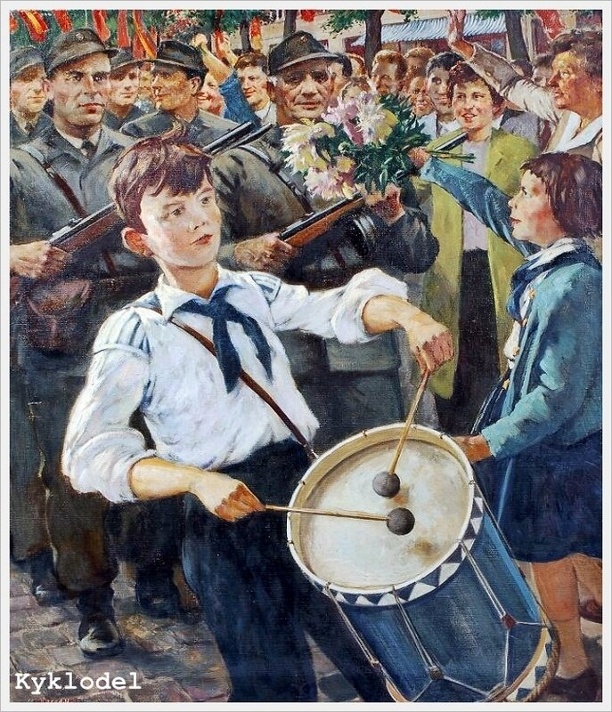 Пионеры с горном и барабаном картинки