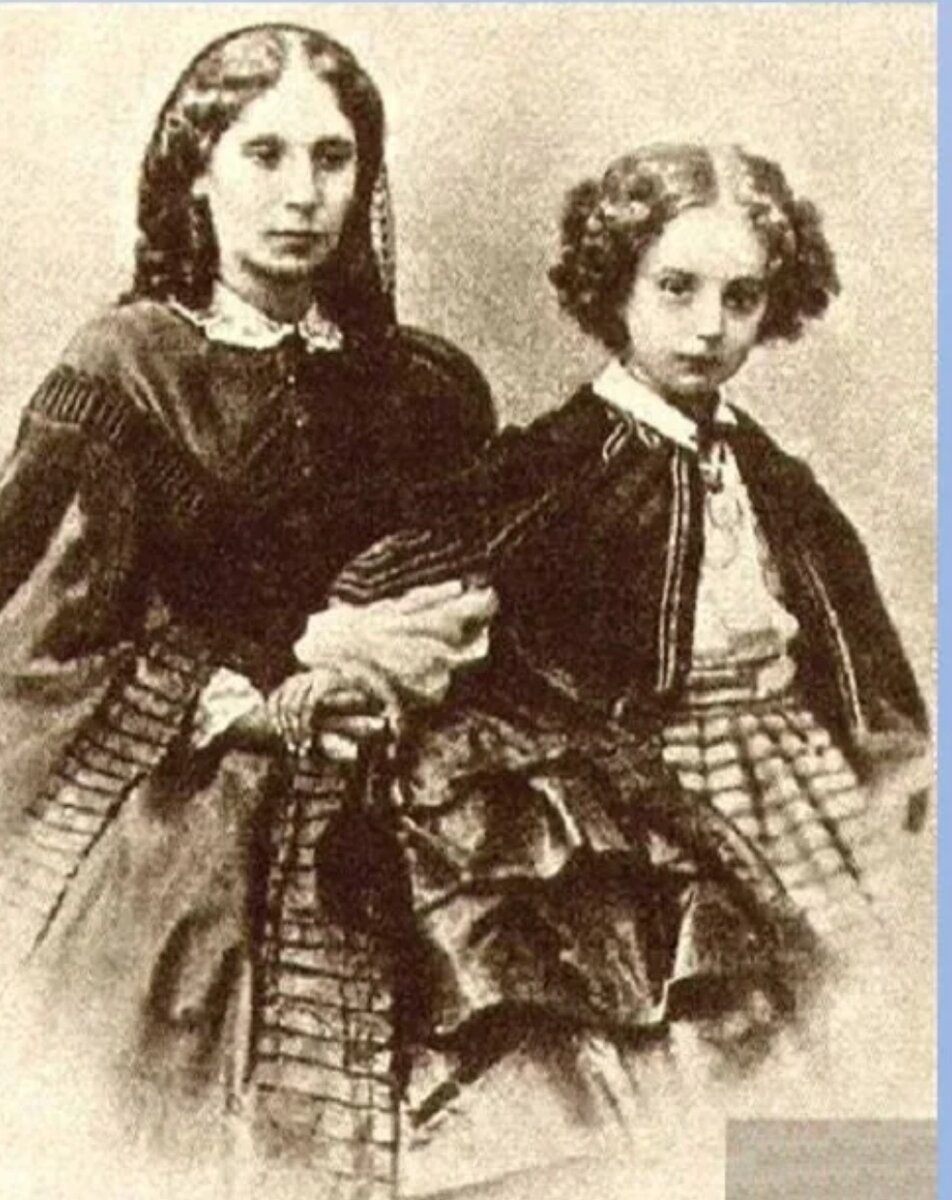 Елена Денисьева с дочерью, 1862-1863 года, Источник: Яндекс картинки
