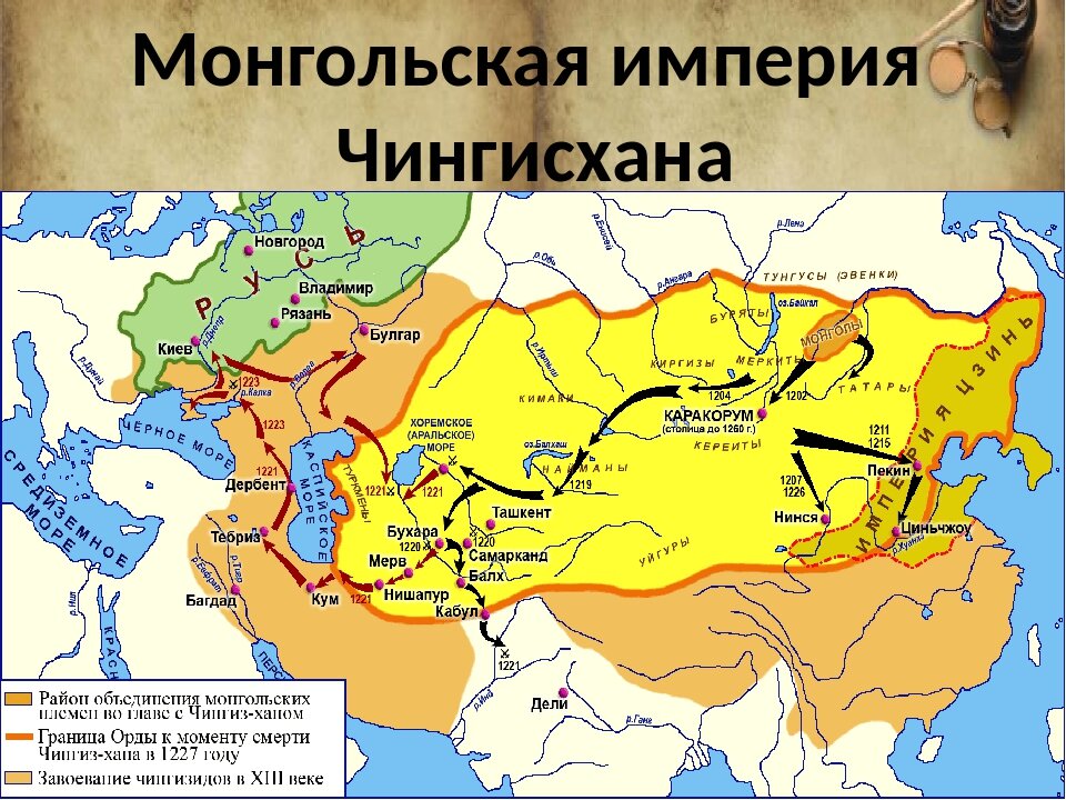 Татаро монгольское иго карта завоеваний