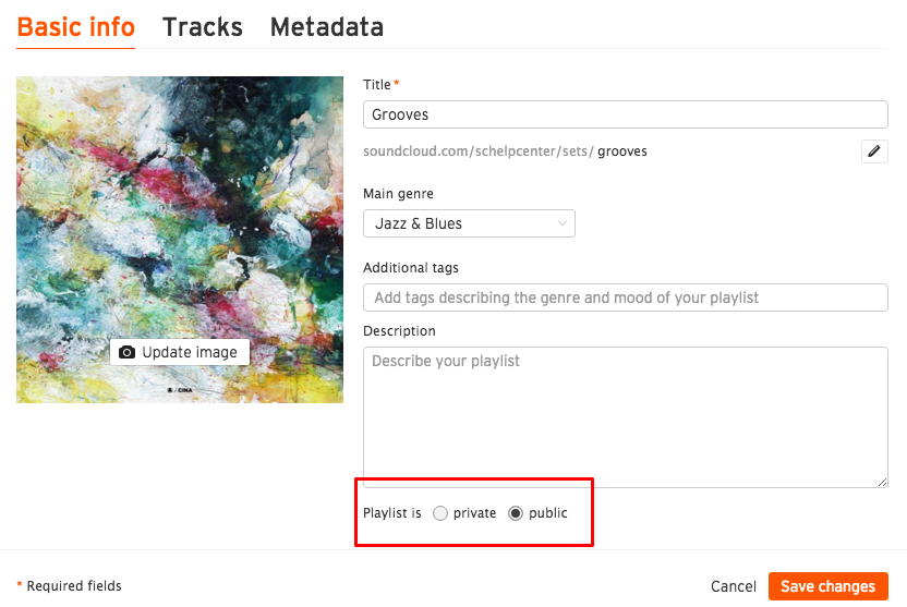 Помечаем ссылку на трек как приватную (Private)