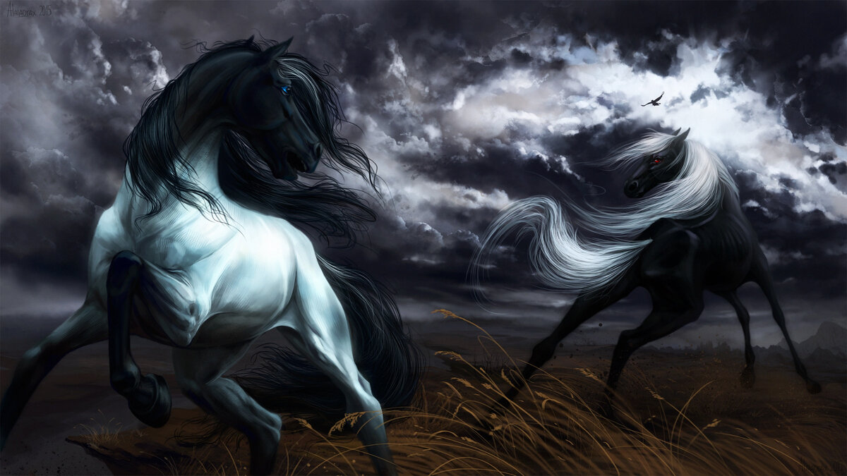 https://s1.1zoom.ru/big3/497/Horses_Painting_Art_Two_498196.jpg