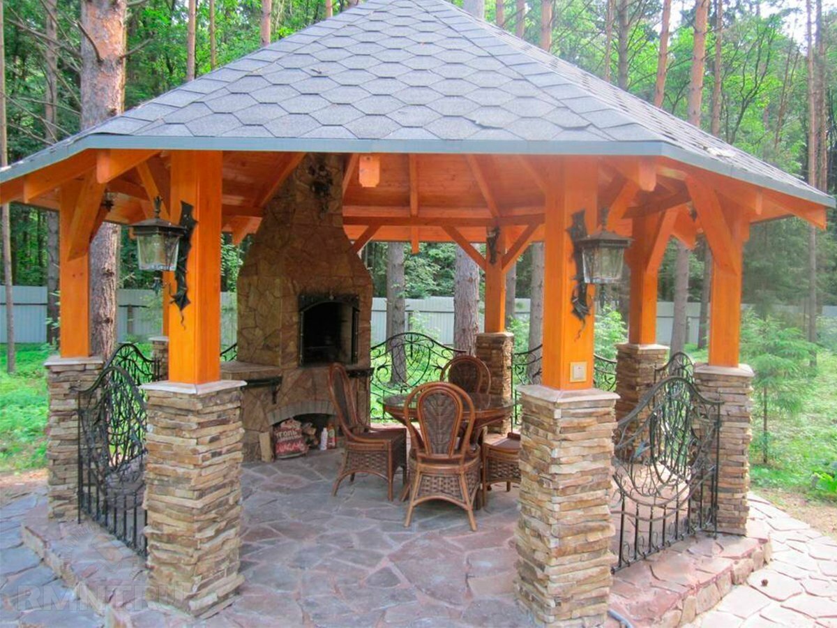 Беседка из камня своими руками