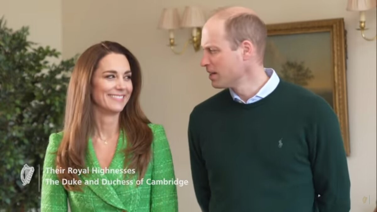 Герцоги Кембриджские. Фото из видео 17.03.2021г