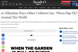 Reader’s Digest — самый крупный платный журнал в мире, его аудитория составляет более 70 млн человек, а выходит он на 21 языке. Это самый популярный журнал в Америке.