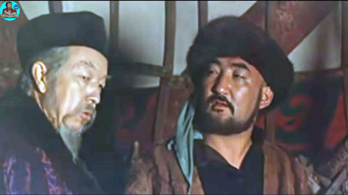 Кадр из истерна "Погоня в степи". Кудре и Акан. Когда-то Кудре пас баранов у своего господина - Акана.