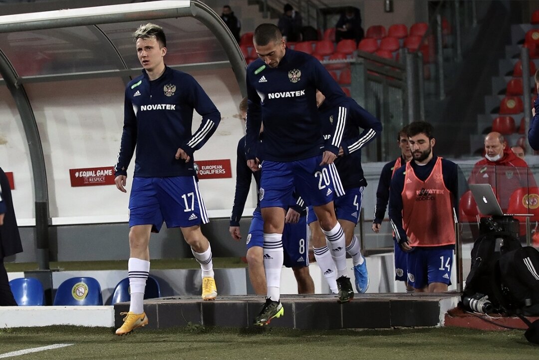 Сборная России перед игрой с Мальтой. Фото Константина Рыбина/rfs.ru