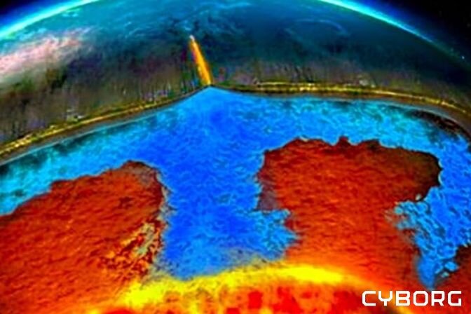 Примерное изображение запасов воды в мантии
