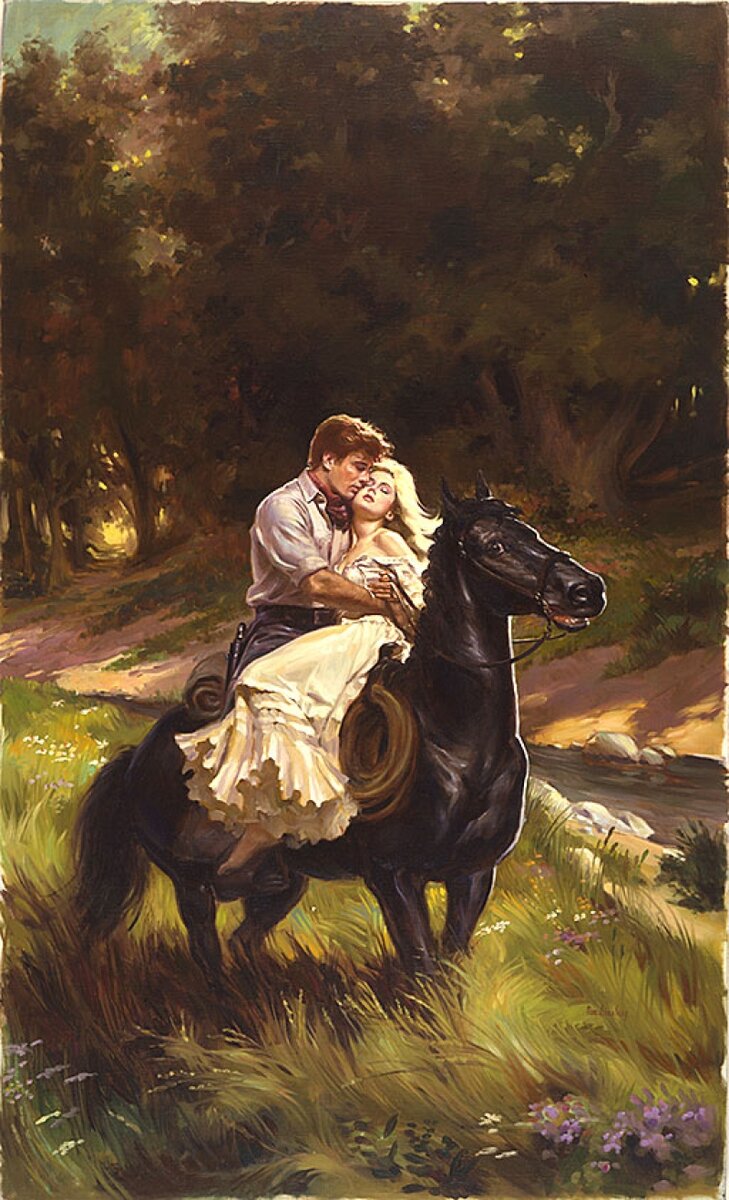 Эта картина стала обложкой для романа Стефани Блэйк "Невеста ветра" (1984 год, на в России не издавалась)