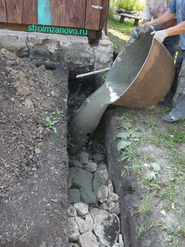 Фундамент дома из природного камня: бутовый цоколь