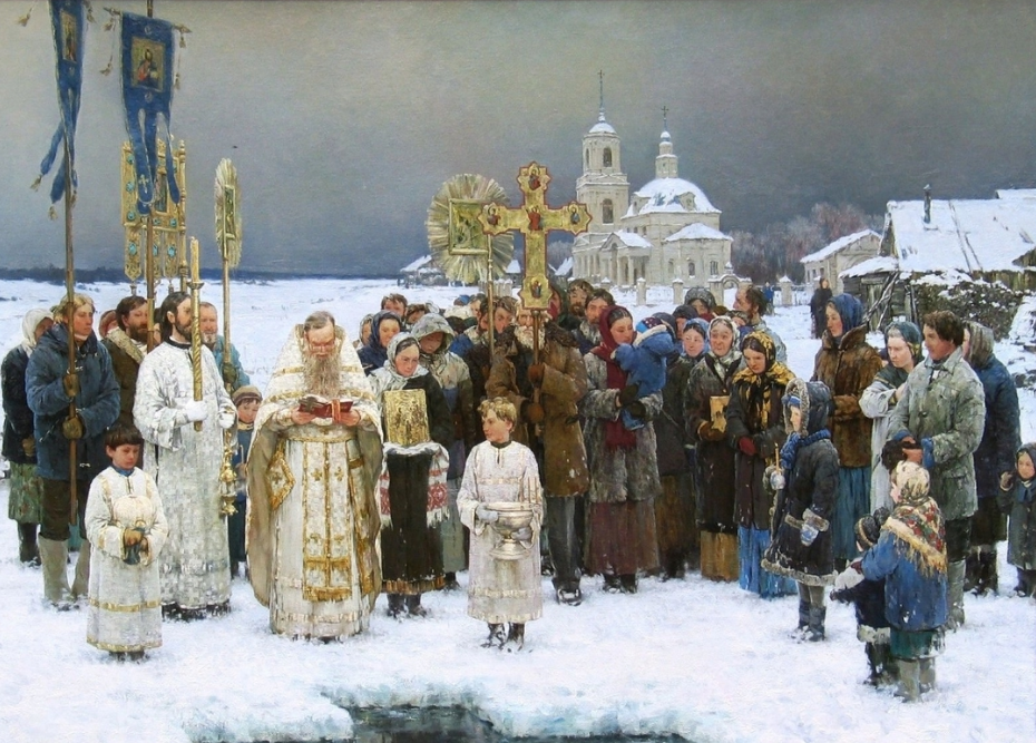 Антон овсяников. «крещенское водосвятие». Павлова. Крещение детей на руси. Сретение громница славянский праздник.