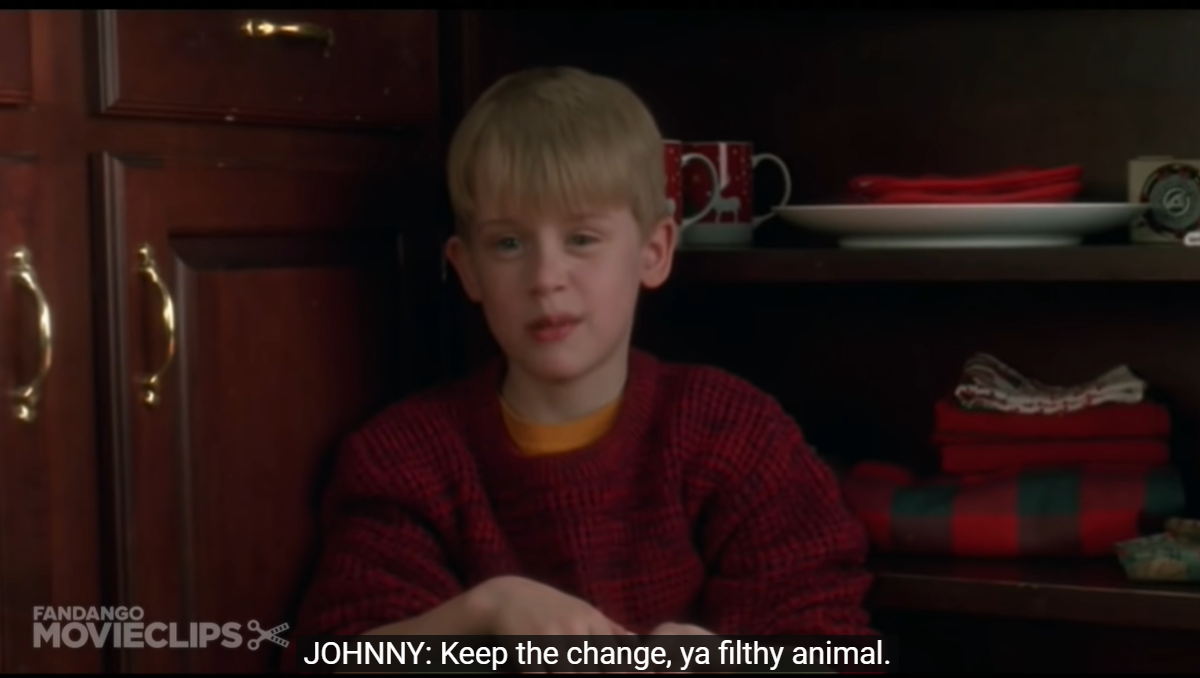 Кадр из фильма Home alone, посмотреть можно на YouTube https://youtu.be/tpfOhYRYv80