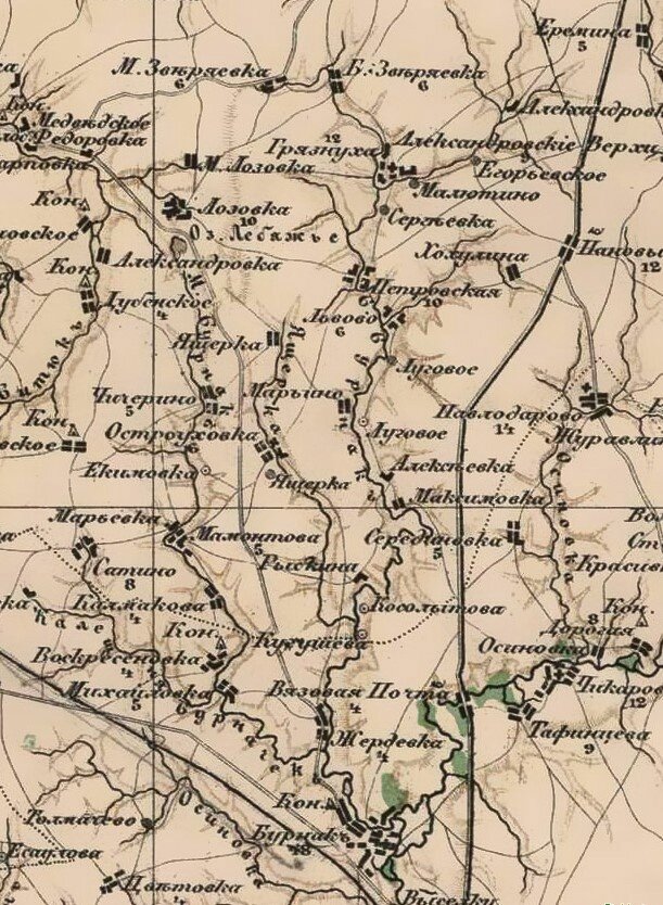 Река Бурначка на старинных картах