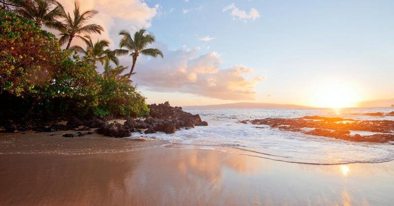 Закат на пляже Вайлеа. 