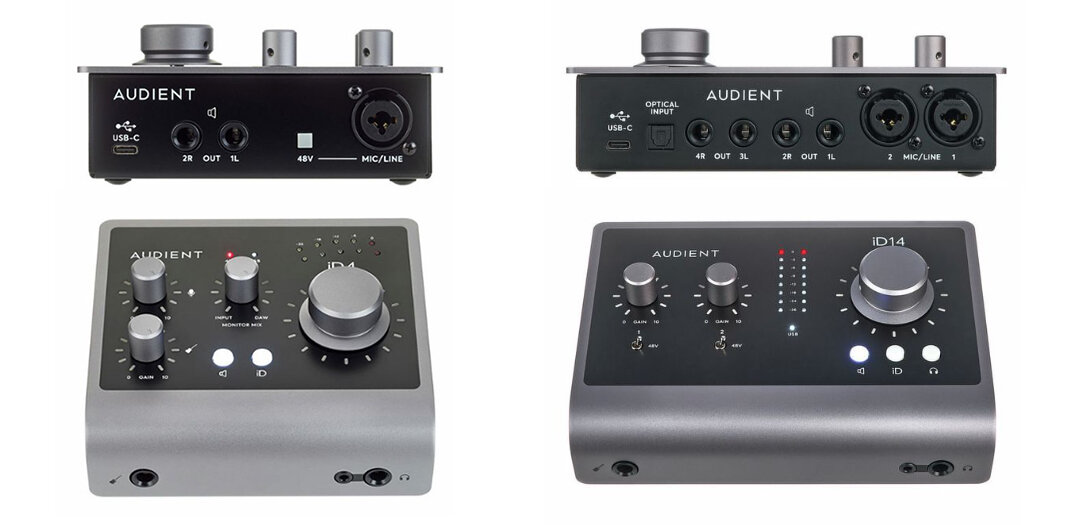 Connection: USB-C 24 bit / 44.1 - 96 kHz
ADC dynamic range: 121 dB
DAC dynamic range: 126 dB
Class A Audient console microphone preamplifier
Mic Gain 58 dB, <0.002% THD + N
48 Volt phantom power
Discrete JFET instrument input on the front
D.I. Gain: -5 to 45 dB (incl. +10 dB software boost)