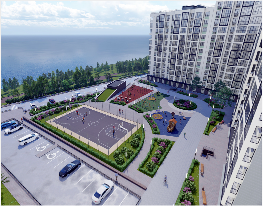 Панорамный вид, который ничего не загораживает, на рендере 