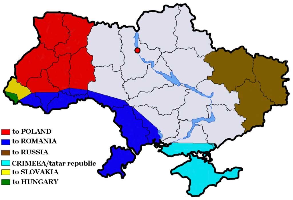 Украина распад на три части карта