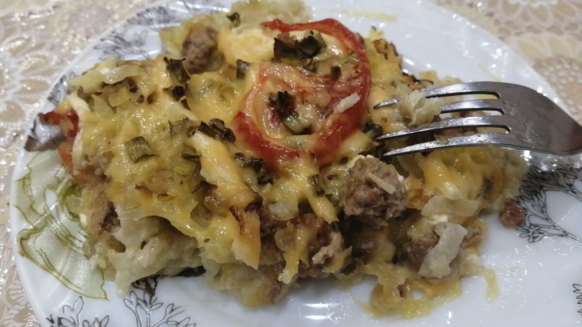 Готовая порция запеканки.