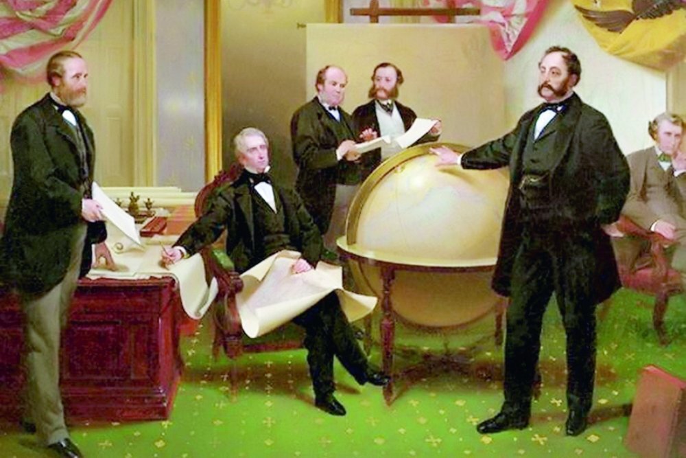 Эмануэль Лойце. Подписание договора о продаже Аляски 30 марта 1867 года.