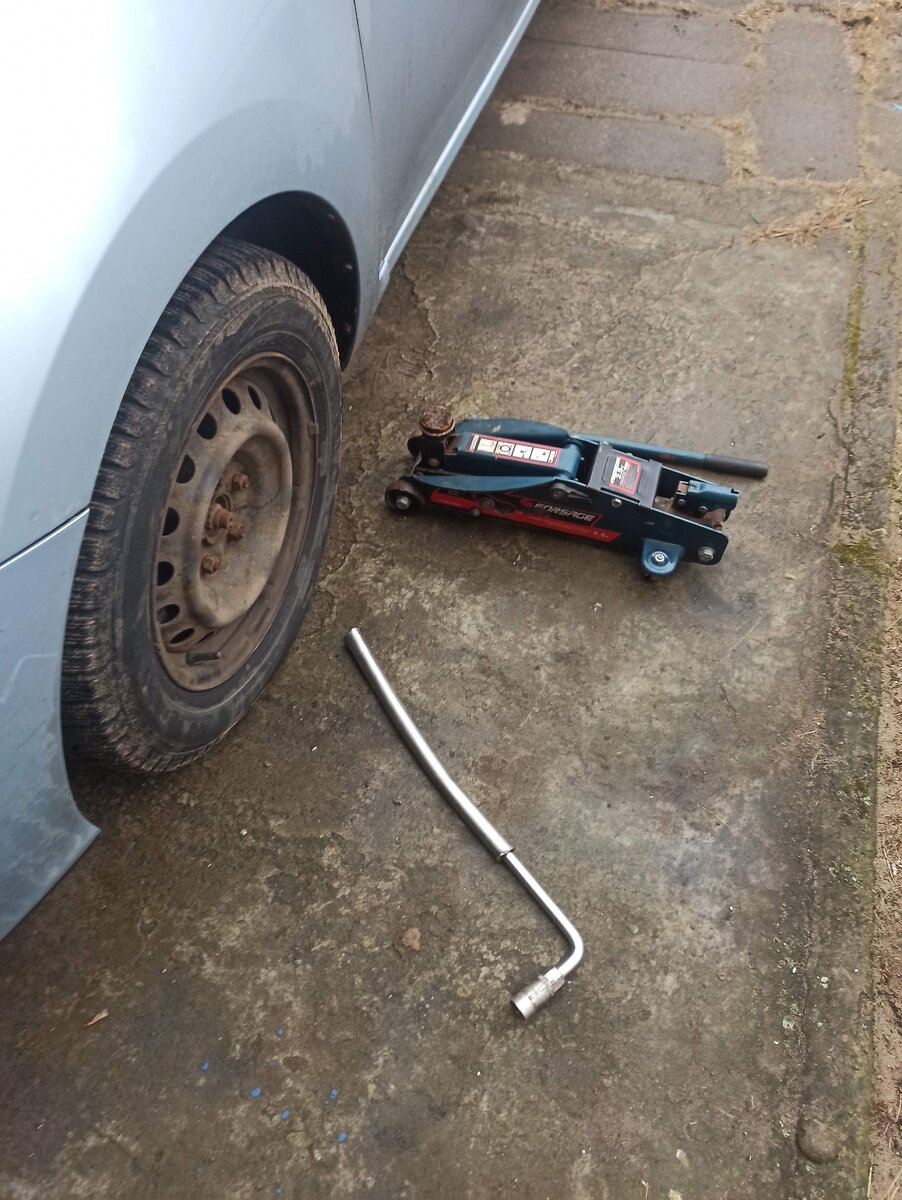 Домкрат и головка для откручивания гаек