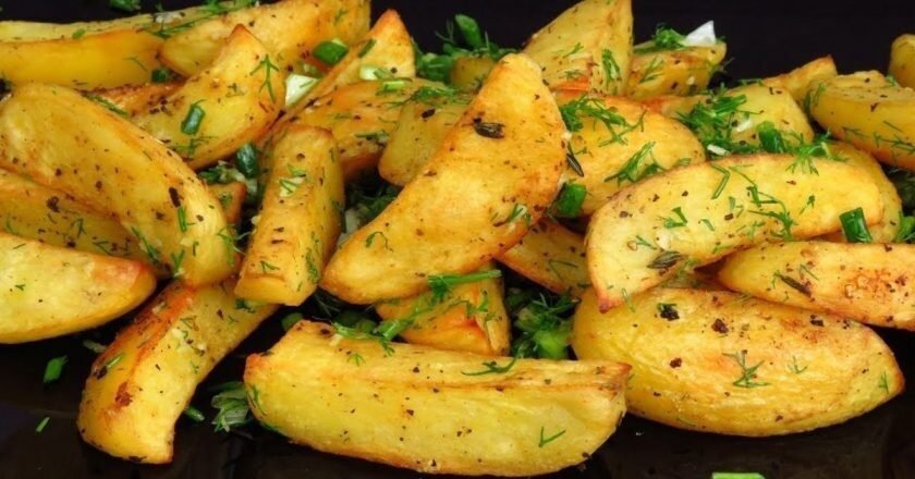 Картофель с чесноком в духовке